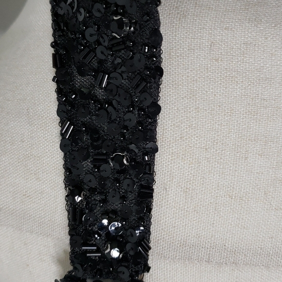 NEW Adrianna Papell Black Sequin Maxi Dress Tall Elegant Luxury Celeb Style - Picture 9 of 16
